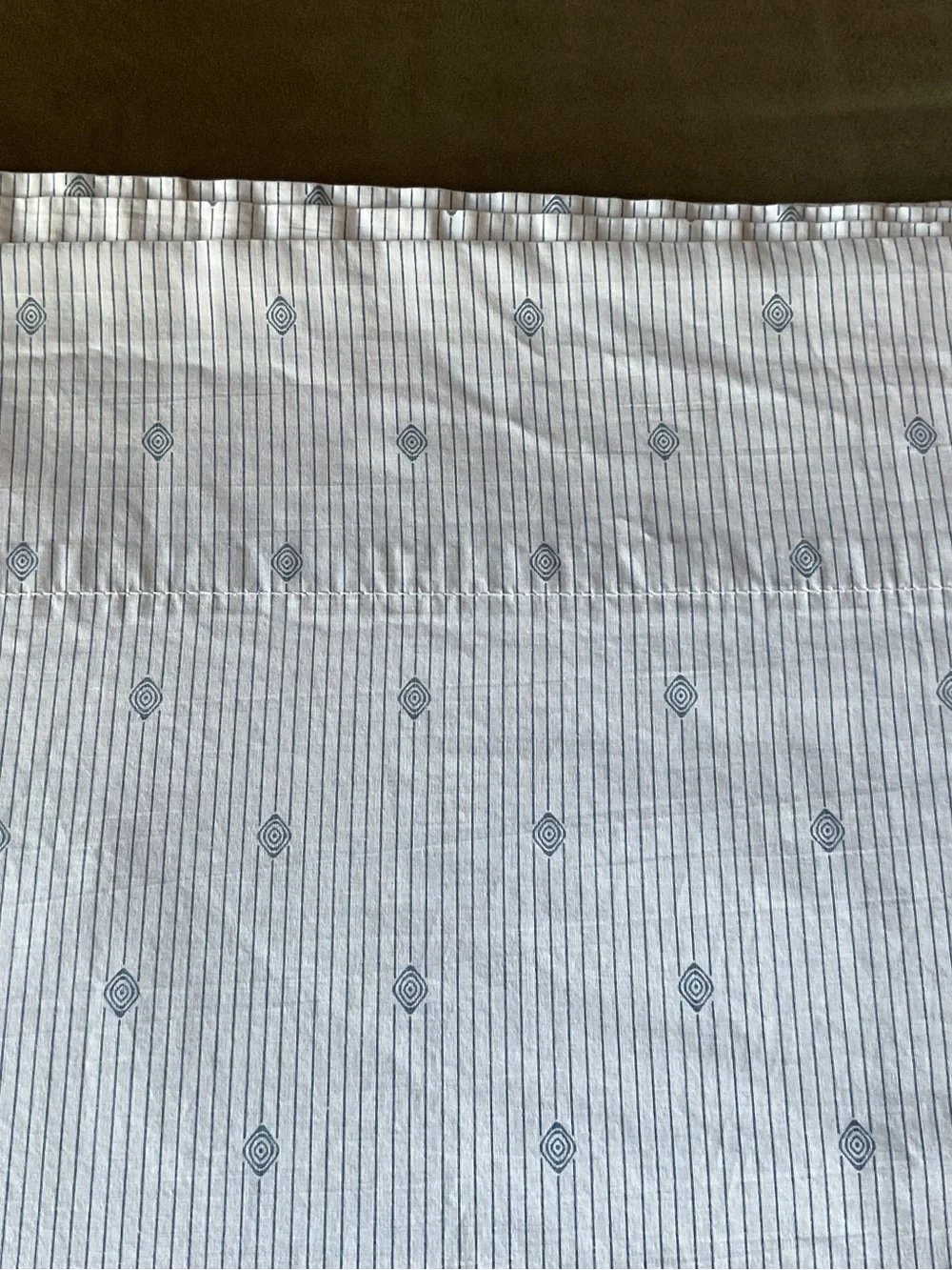 Ralph Lauren FOLKSTONE White Blue Diamond Full Flat Sheet - Vintage